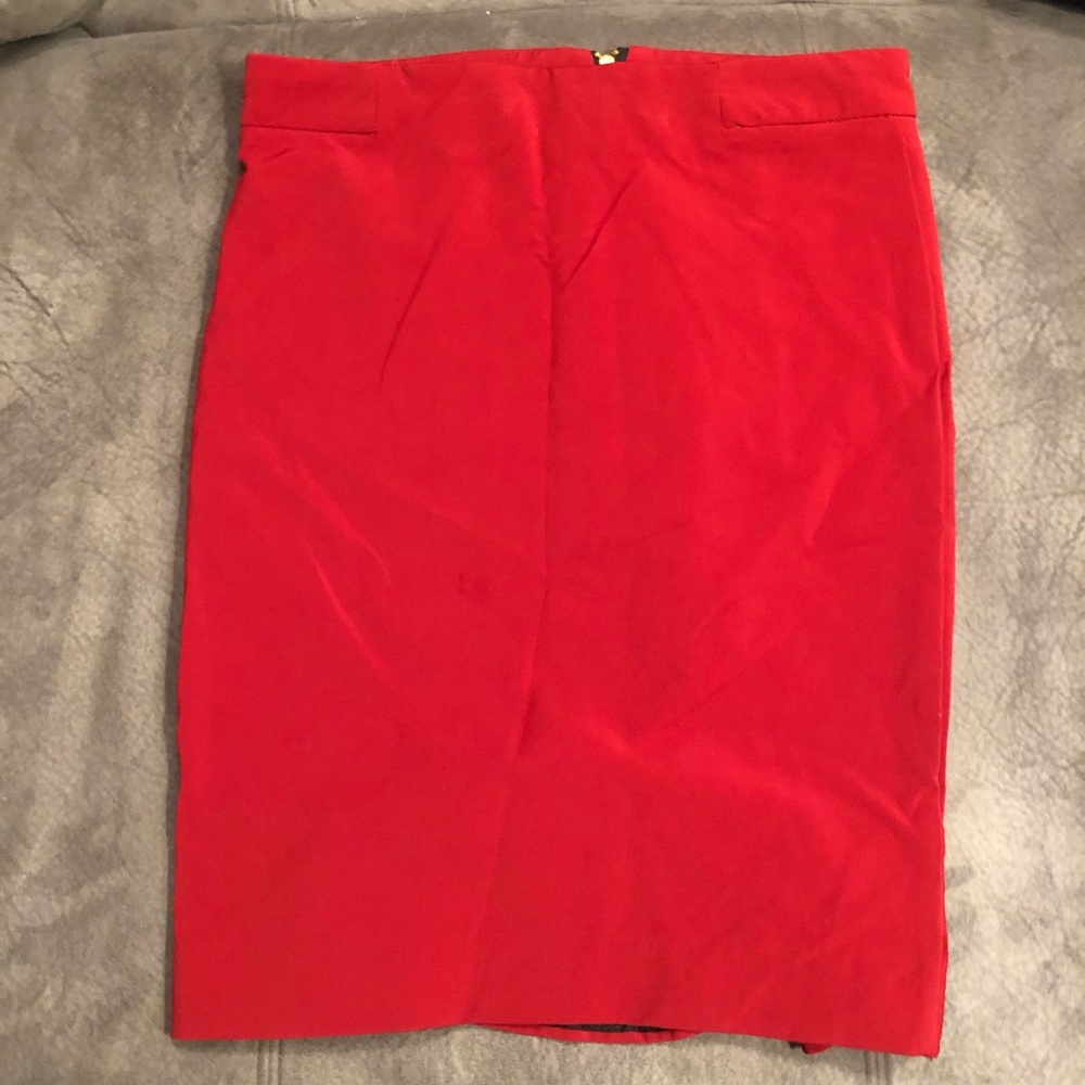 Zara Woman Pencil Mini Skirt Rust Medium Zipper